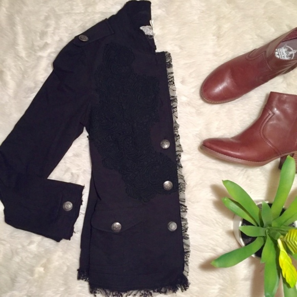 Anthropologie Nick & Mo Military Jacket Black Med